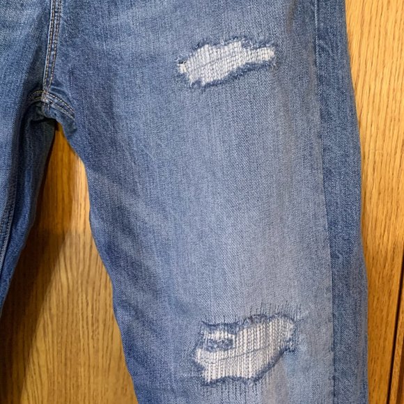Treasure & Bond Mid-Rise Tapered Ripped Destroyed Vintage Denim Blue Jeans (32R) - Picture 4 of 12